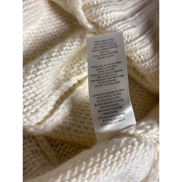 Michael Kors Ivory Sweater Poncho Cape Oversized Full Zip Toggle Closure Sz S - Picture 15 of 15